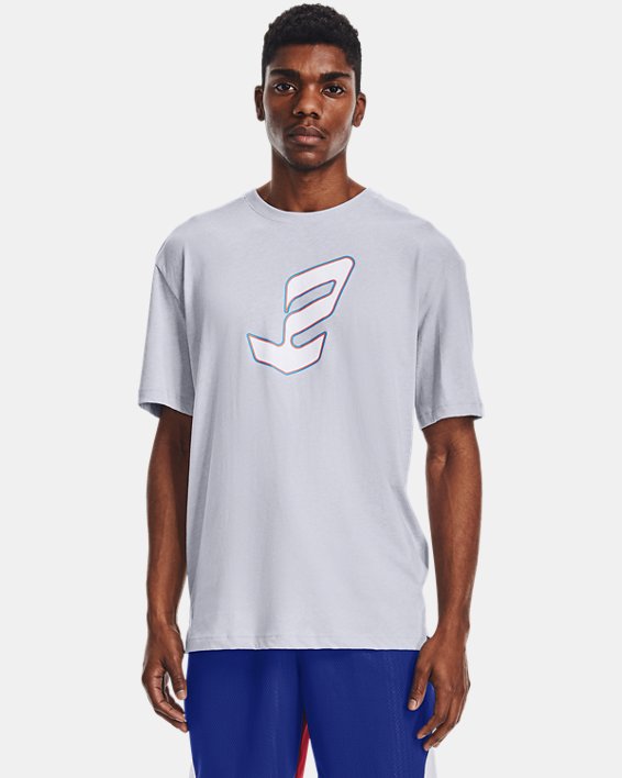 Men's UA Embiid Logo T-Shirt, Gray, pdpMainDesktop image number 0